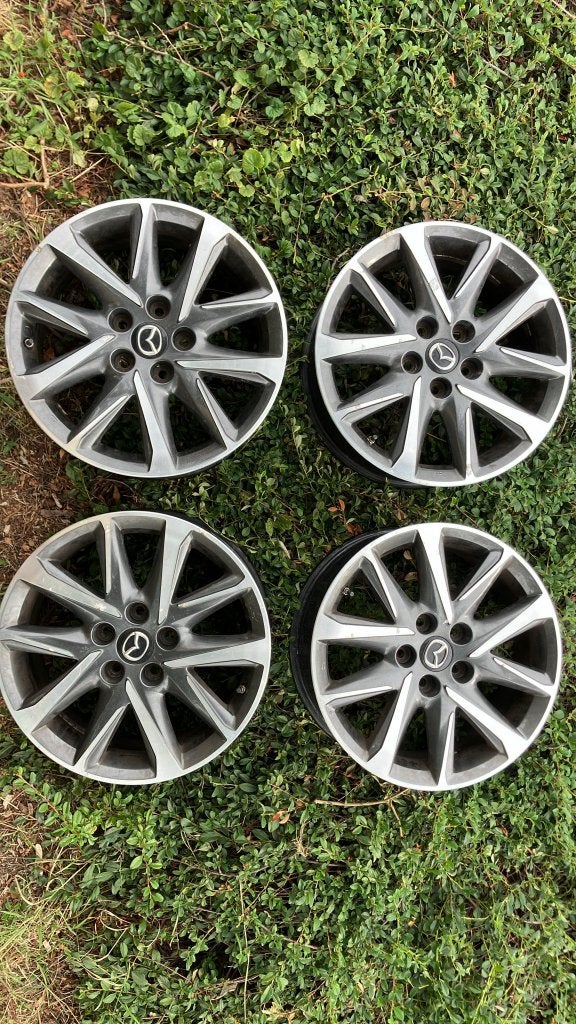 4 originele Mazda 17" velgen + TPMS/CX-5, Autos : Pièces & Accessoires, Pneus & Jantes, 17 pouces, Enlèvement, Utilisé, Véhicule tout-terrain