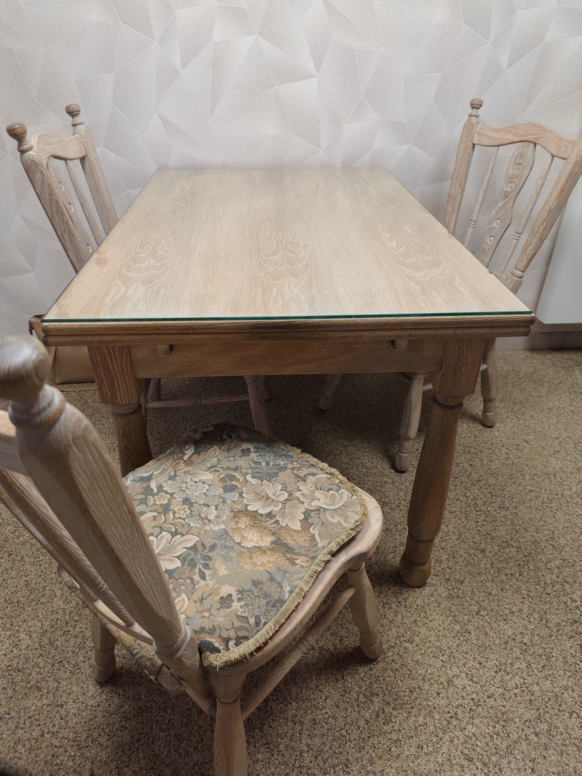 keuken tafel en 10 stoelen, Enlèvement, Comme neuf, 8 chaises ou plus