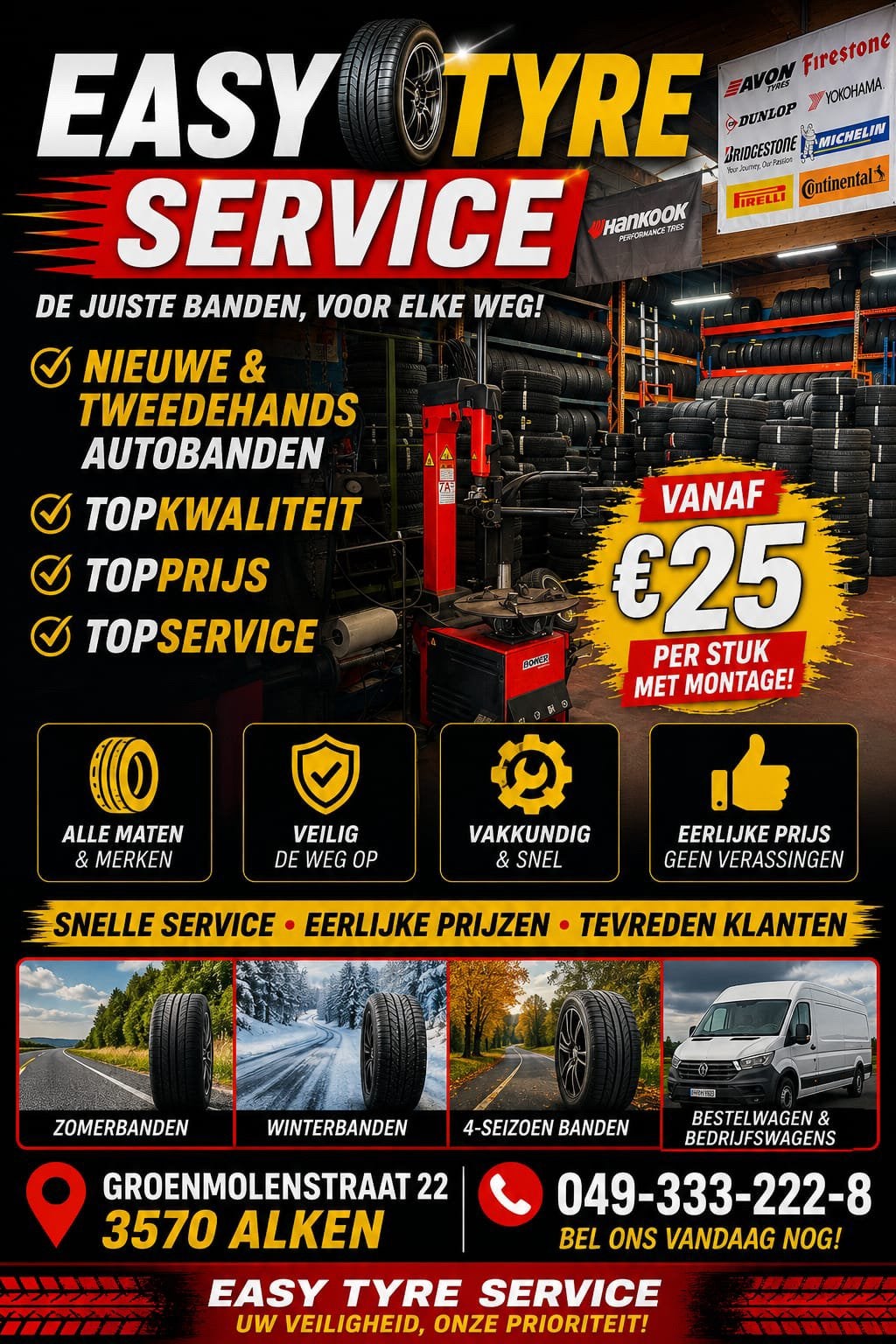 Easy Tyre Service – jouw bandenspecialist in Alken, Ophalen of Verzenden