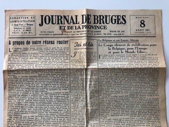 Le Journal de Bruges 8.8.1951, Enlèvement ou Envoi, Journal