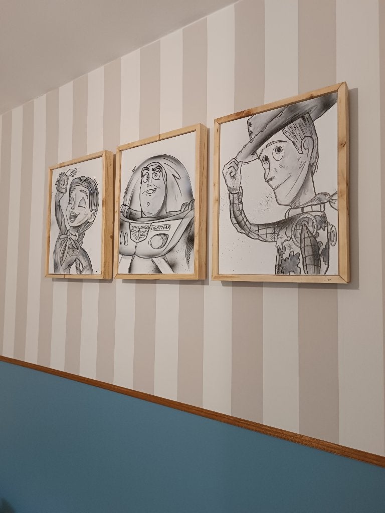 Cadres TOY STORY peinture x3, Enlèvement ou Envoi, Autres personnages, Comme neuf, Image ou Affiche