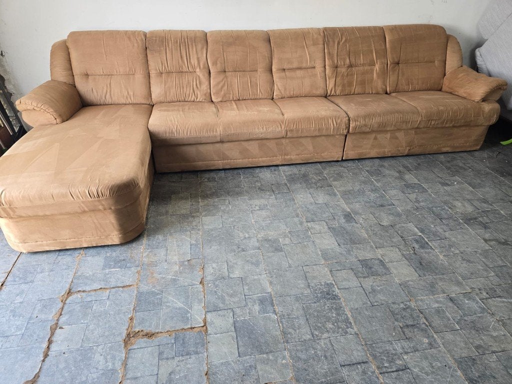 Prachtige modern velvet hoekzetel HEEL GOEDE STAAT, Huis en Inrichting, Ophalen, Zo goed als nieuw, Hoekbank, Stof