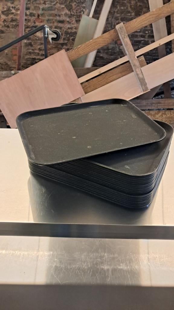 Horeca / Dienbladen / plateau´s antislip, zwart / 12 stuks, Ophalen, Zwart