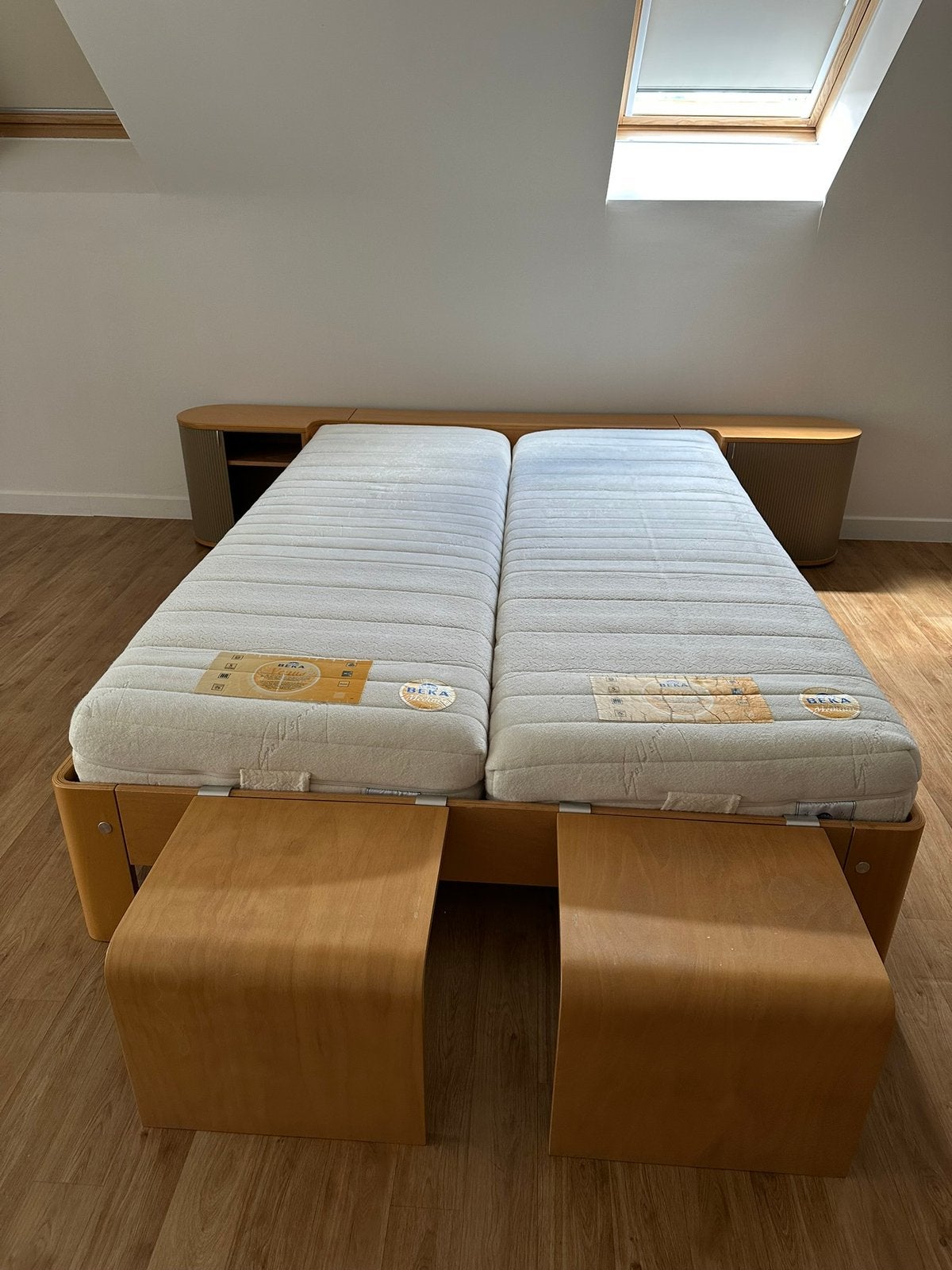 Auping bed / Natuur, Huis en Inrichting, Ophalen, Beige, Tweepersoons, 140 cm