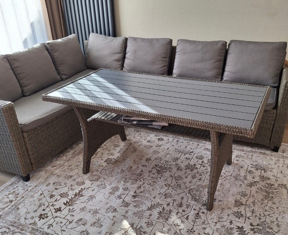 Prachtige wicker dining loungeset, Tuin en Terras, Ophalen