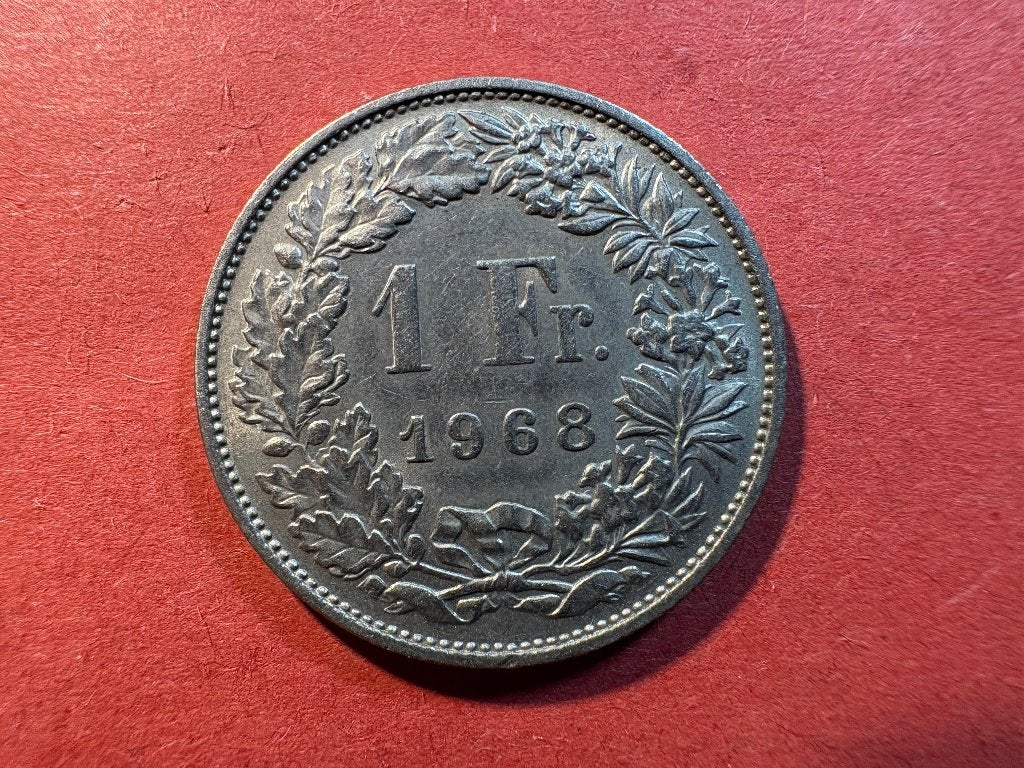 Suisse - 1 Franc 1968 (#285#), Enlèvement ou Envoi, Autres pays, Monnaie en vrac