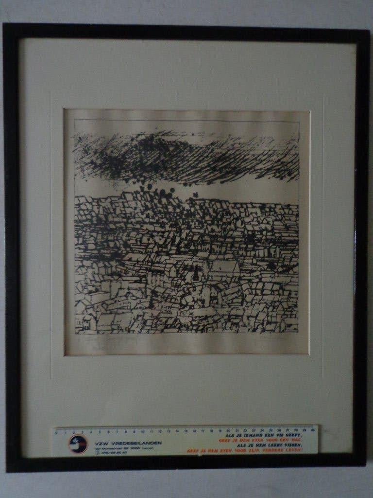 vroege litho Jos Hendrickx "Onheil" Enige proef ca 1932, Antiek en Kunst, Kunst | Etsen en Gravures, Ophalen, Genummerd, Landschap