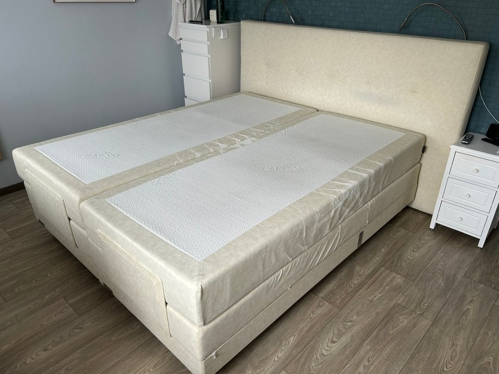Boxspring Caresse 8500 - electrisch 180 x 210 cm, Huis en Inrichting, Slaapkamer | Boxsprings, Ophalen, Gebruikt, 210 cm, Tweepersoons