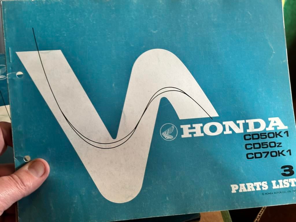 Partsmanual Honda CD50, K1- en CD50Z, Motoren, Ophalen of Verzenden, Honda