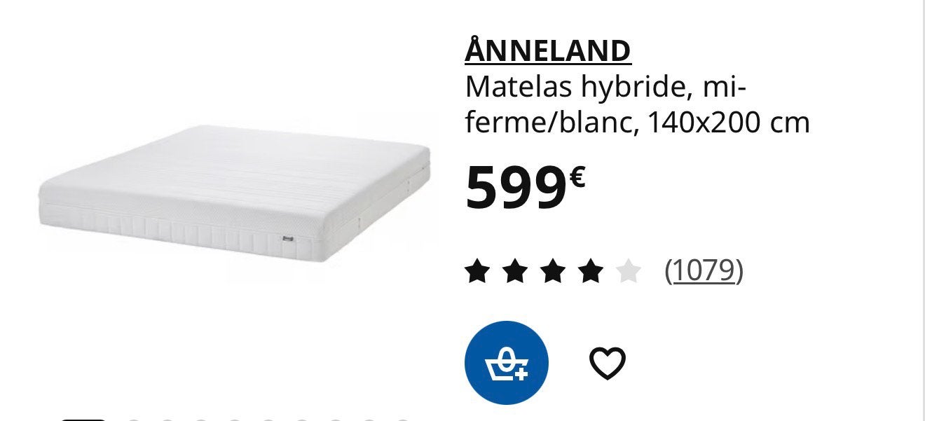 Matelas ikea Neuve ANNELAND 140x200 faire offre serieuse, Ophalen, Zo goed als nieuw, Matras