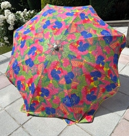 Parapluie vintage, inclinable, 2 m de diamètre, Jardin & Terrasse, Parasols, 1 à 2 mètres, Comme neuf, Enlèvement, Inclinable