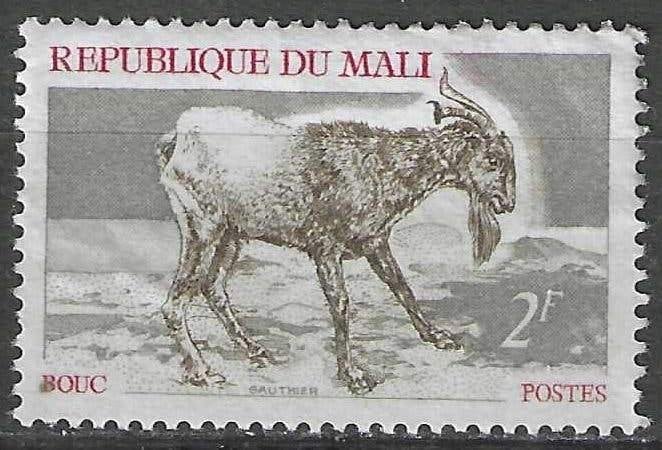 Mali 1969 - Yvert 125 - Chèvre - 2 g. (PF), Envoi, Non oblitéré