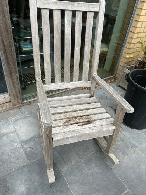 Teak schommelstoel. Royal Batavia, Chaise, Enlèvement, Utilisé, Bois