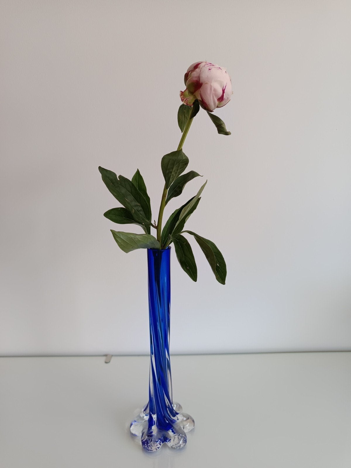 Vase solifleur vintage bleu cobalt, Enlèvement ou Envoi, Bleu