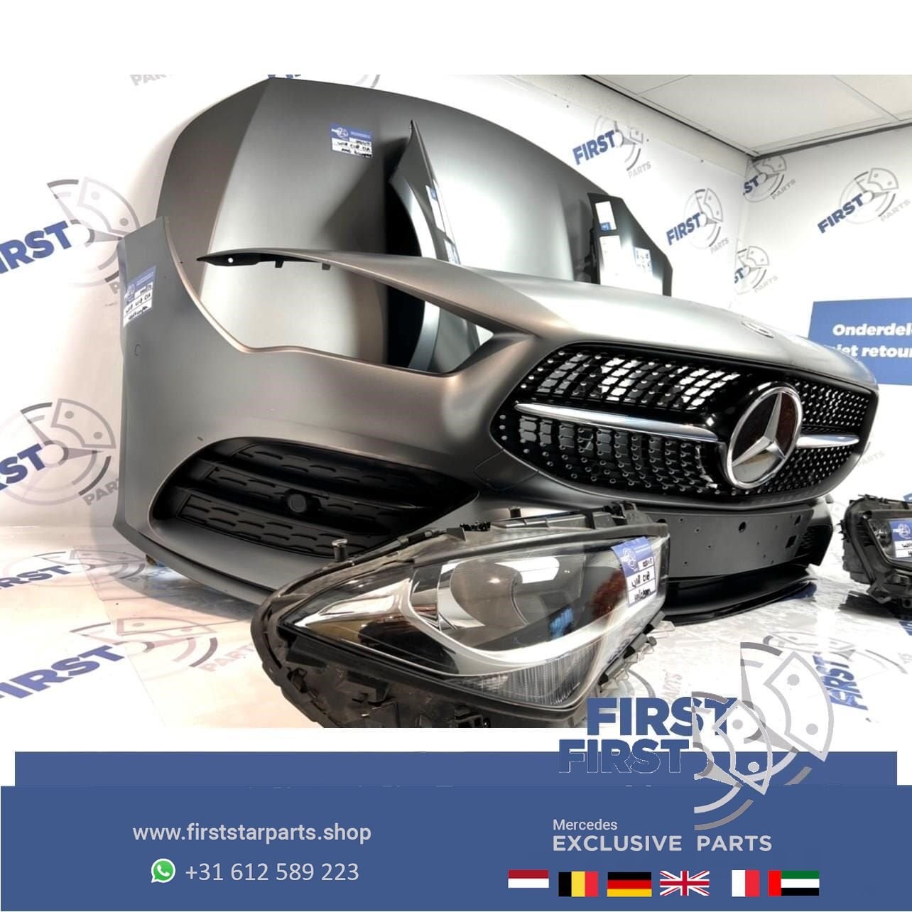 W118 C118 CLA AMG LINE VOORKOP ZWART WIT GRIJS origineel Mer, Utilisé, -, Avant, -