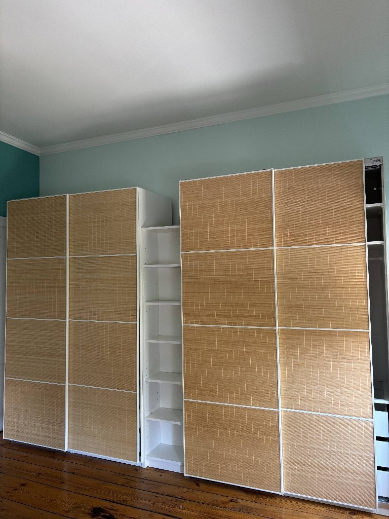 IKEA PAX kledingkast 300 cm - schuifdeuren van bamboe, Huis en Inrichting, Ophalen, 200 cm of meer, 200 cm of meer, Overige houtsoorten