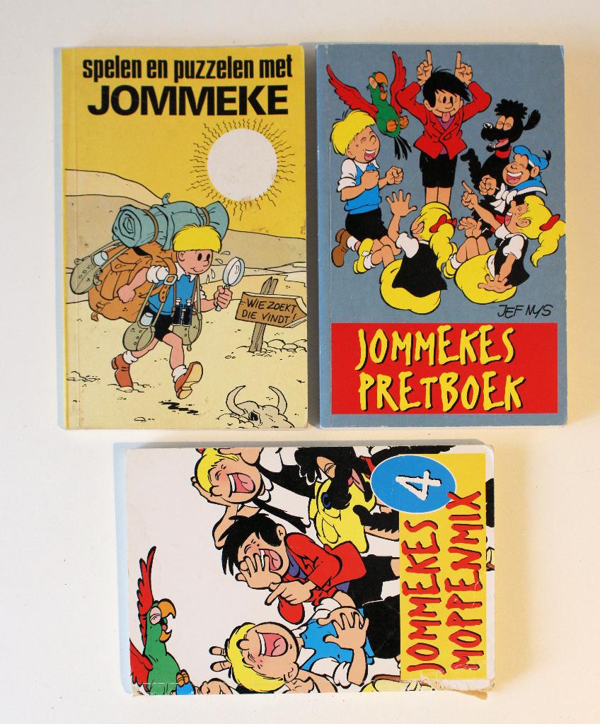 3 Jommeke pockets: Pretboek, moppenmix, spelen en puzzelen, Boeken, Gelezen, Jeff Nys, Ophalen of Verzenden, Meerdere stripboeken