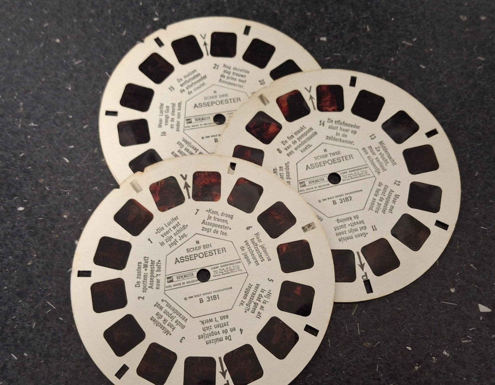 Lot schijfjes View-Master Viewmaster Assepoester Disney, Ophalen of Verzenden, Zo goed als nieuw