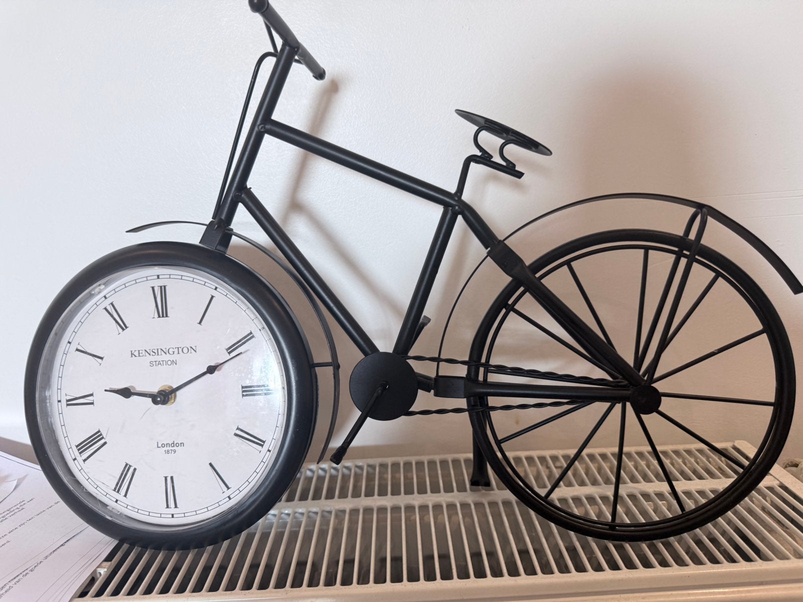 Tafelklok Fiets Metaal, Huis en Inrichting, Ophalen, Zo goed als nieuw