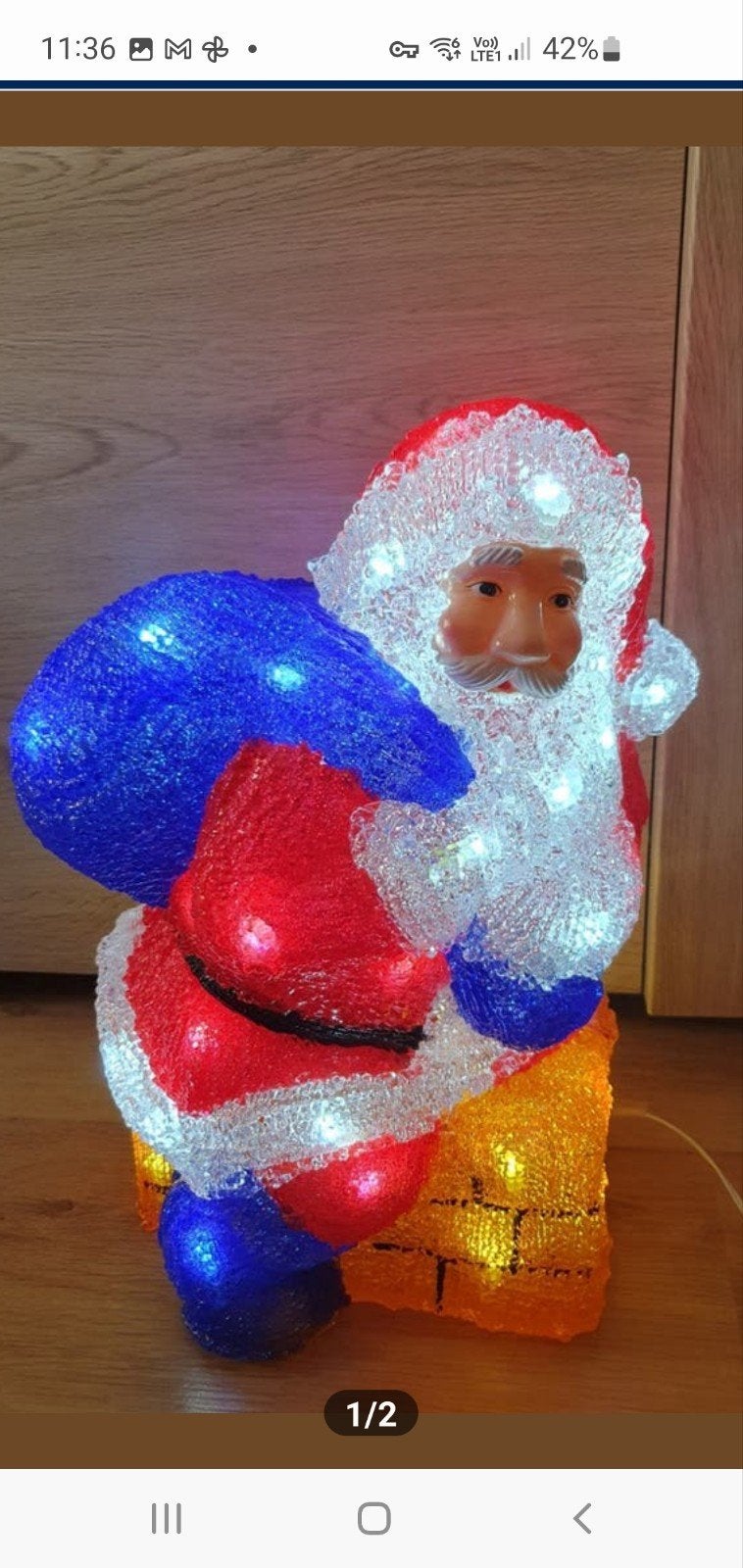 nieuwe grote kerstman die uit de schoorsteen komt met verlic, Diversen, Ophalen of Verzenden