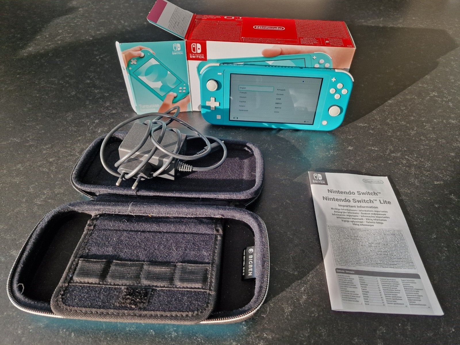Nintendo Switch Lite - Turquoise + micro SD 256gb en case, Enlèvement, Comme neuf