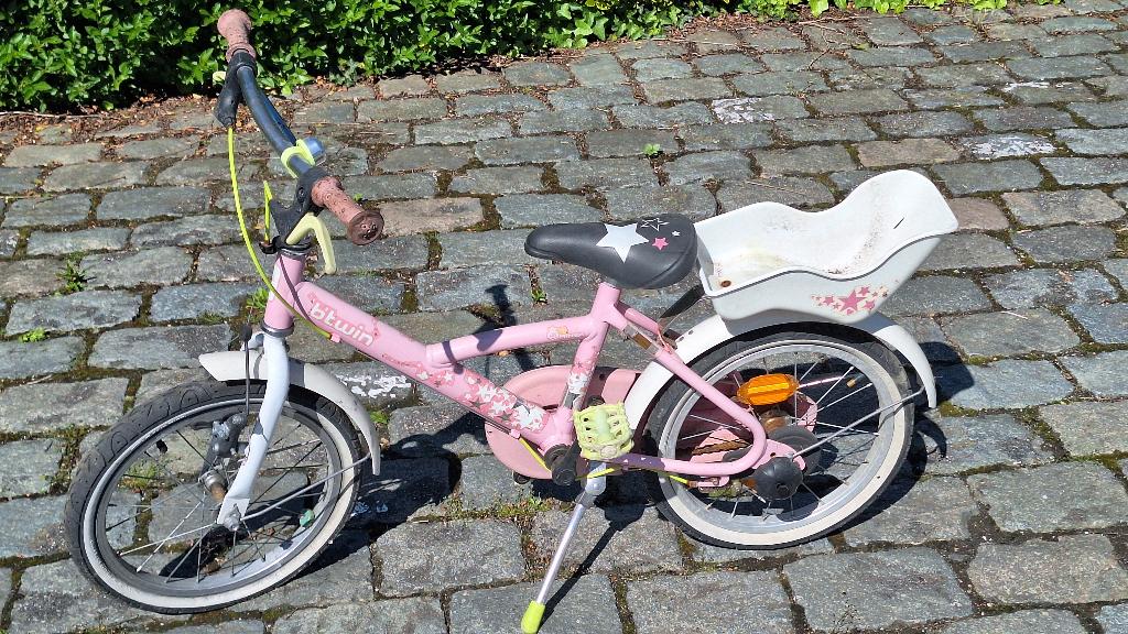Leuk kinderfietsje B-TWIN 12 inch, Ophalen, Gebruikt, Velgrem, Minder dan 16 inch
