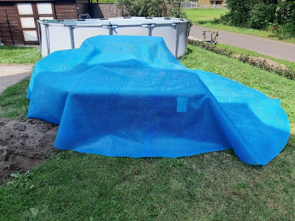 Zwembad zomerzeil rond (457cm), Enlèvement, Comme neuf, Couverture de piscine