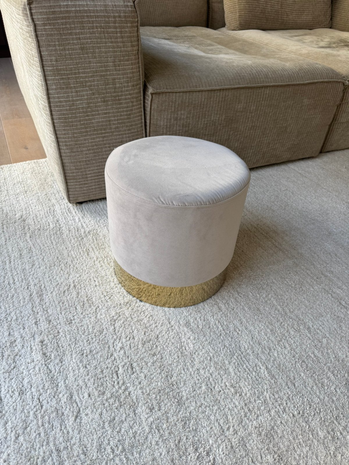 Fluweel poef, Huis en Inrichting, Ophalen, Minder dan 50 cm, Rond, Minder dan 50 cm