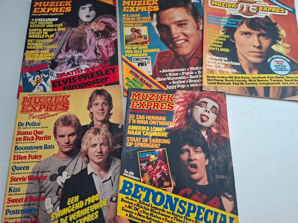 Muziek Express  Kiss...en vele  andere  popartiesten, Boeken, Verzenden