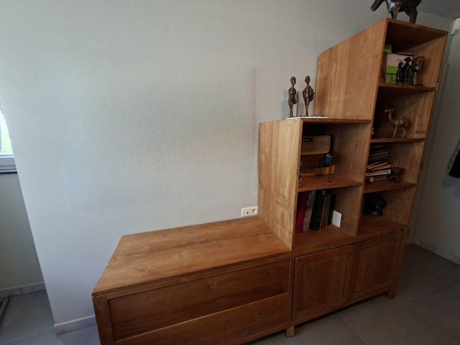 TV / boekenkast in teakhout, Huis en Inrichting, Ophalen, Teakhout
