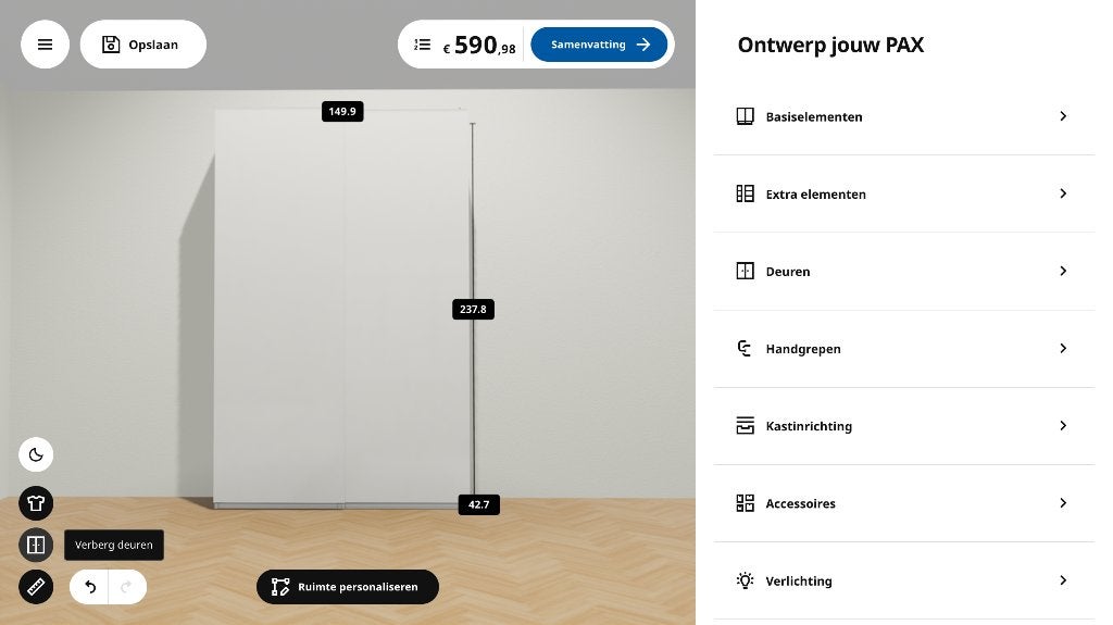 Armoire IKEA PAX | 150x35x236 cm | LIVRAISON GRATUITE, 25 à 50 cm, Enlèvement ou Envoi, IKEA MODERN, 150 à 200 cm