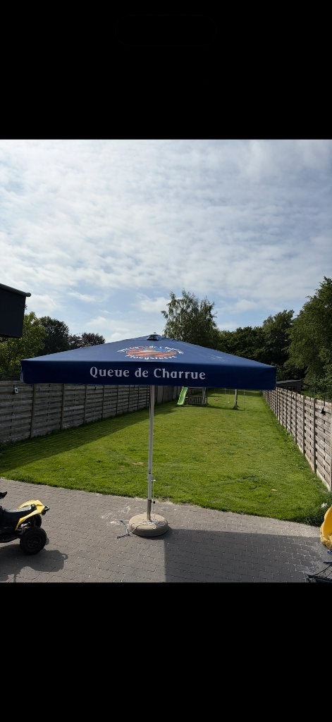 Parasol met voet, Ophalen, Zo goed als nieuw, 2 tot 3 meter, Stokparasol