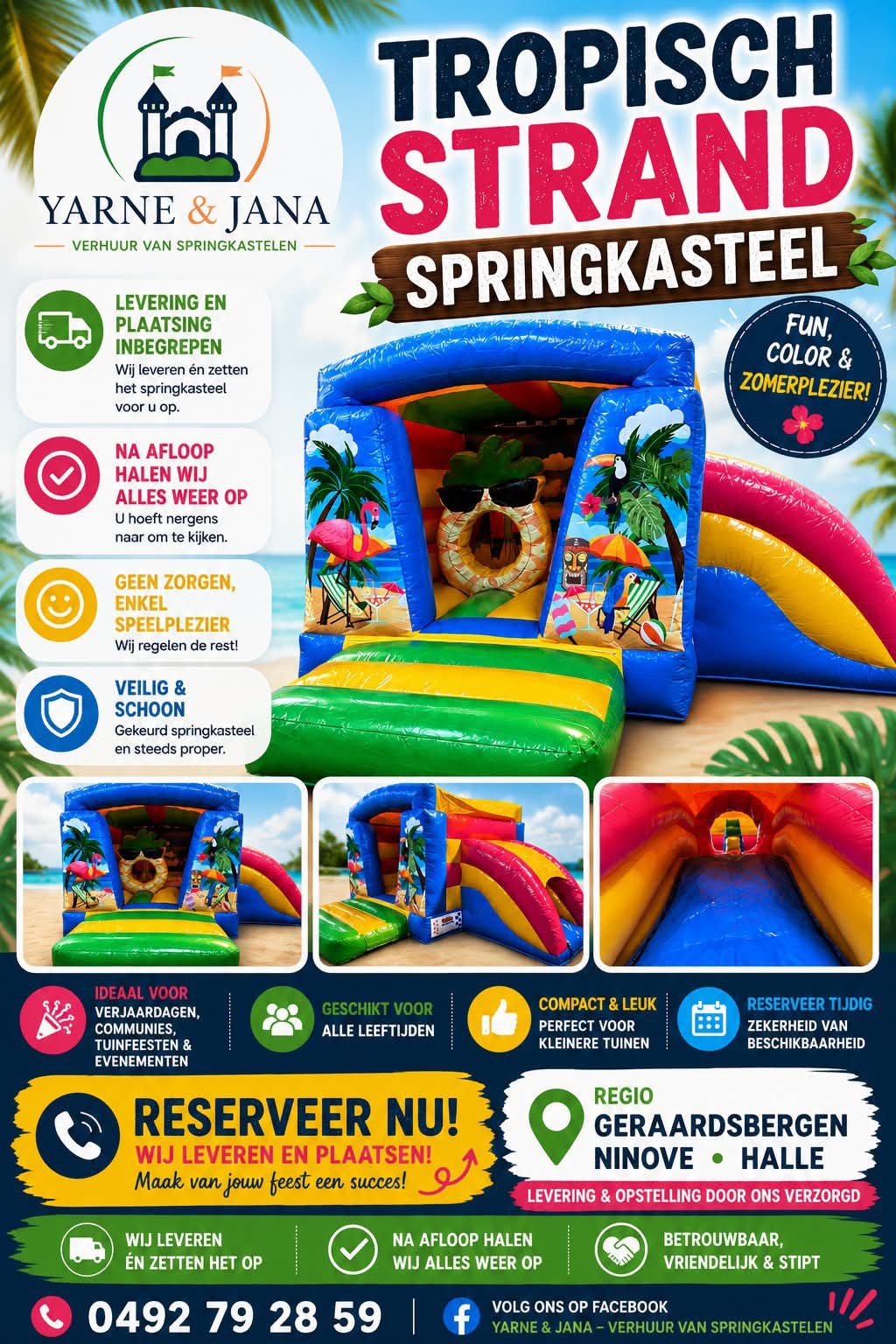 TROPISCH STRAND SPRINGKASTEEL, Ophalen, Zo goed als nieuw