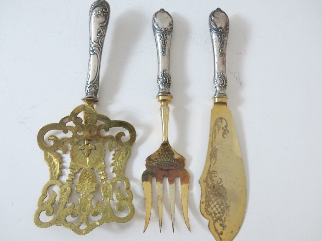 Service à servir 800 poissons en argent ancien vers 1900, Enlèvement ou Envoi