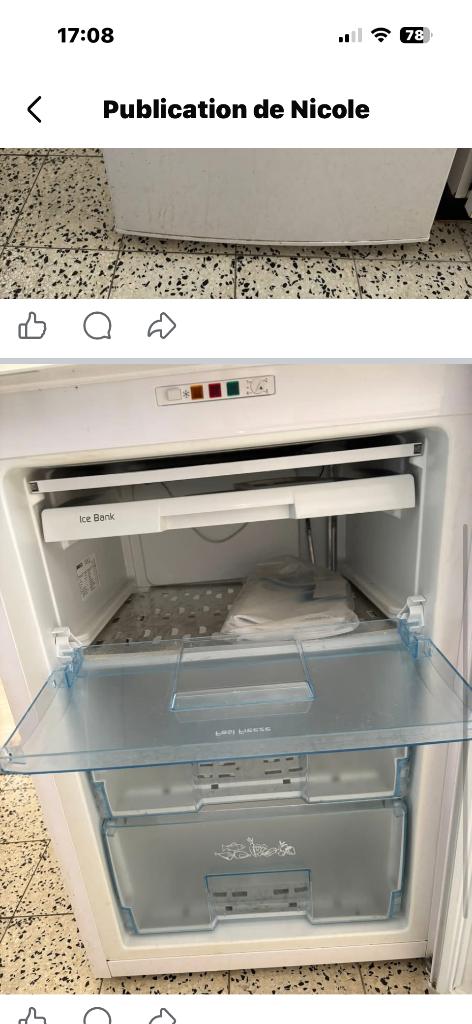 Congélateur, Electroménager, Congélateurs, Enlèvement, Comme neuf, À Poser, Congélateur