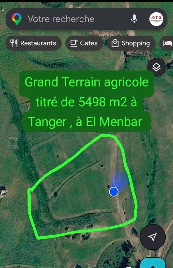 Landbouwgrond met grote titel en water in Tanger van 5498 m2, Tanger Maroc, Verkoop zonder makelaar, 1500 m² of meer