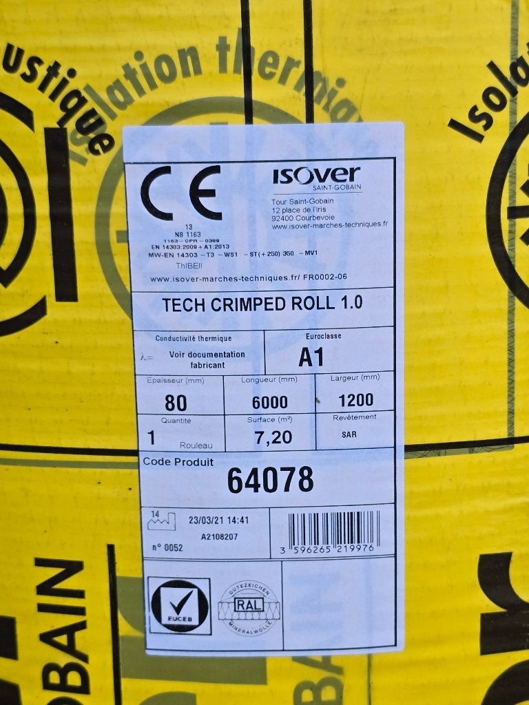 Isover isolatierollen – minerale wol, Doe-het-zelf en Bouw, Ophalen, Nieuw