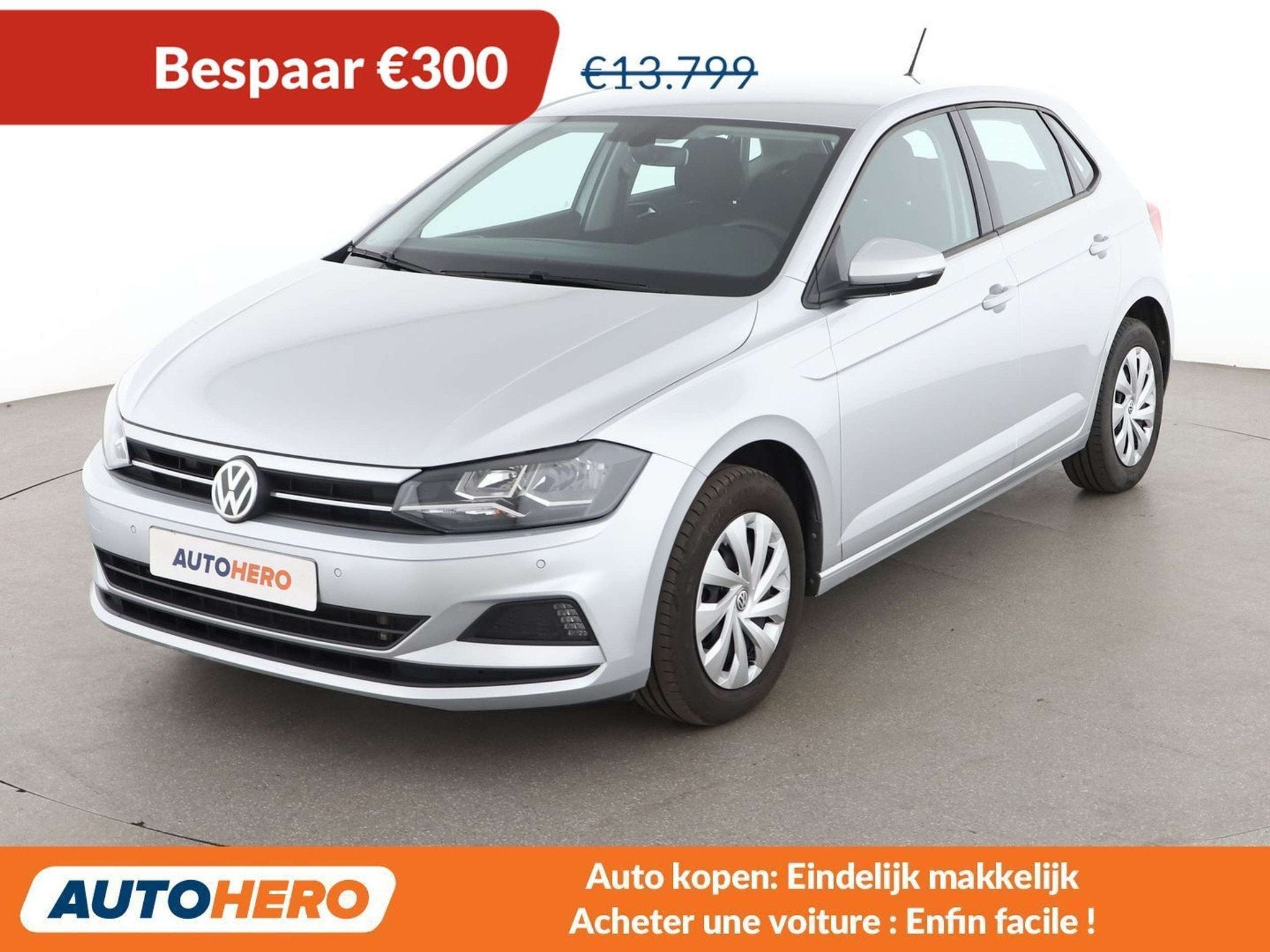 Volkswagen Polo 1.0 TSI Comfortline (bj 2019, automaat), Auto's, Stof, Gebruikt, 95 pk, Zilver of Grijs