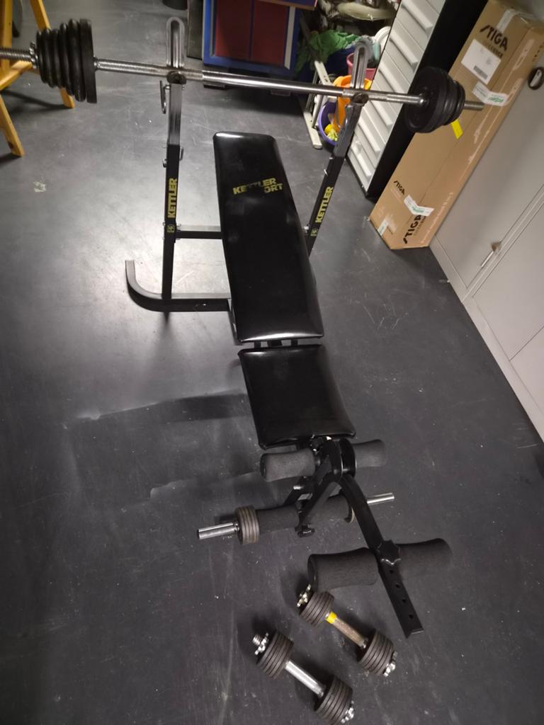Fitnessbank met halters, Sport en Fitness, Ophalen, Fitnessbank