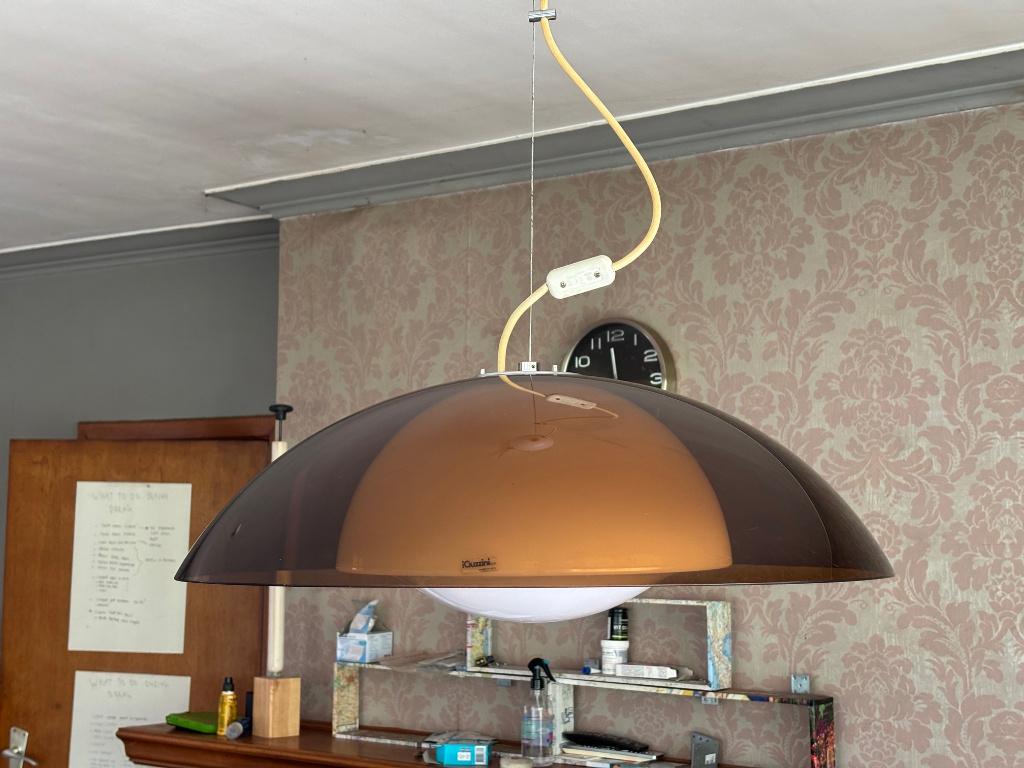 iguzzini guzzini space age seventies hanglamp, Ophalen of Verzenden, Gebruikt, Kunststof