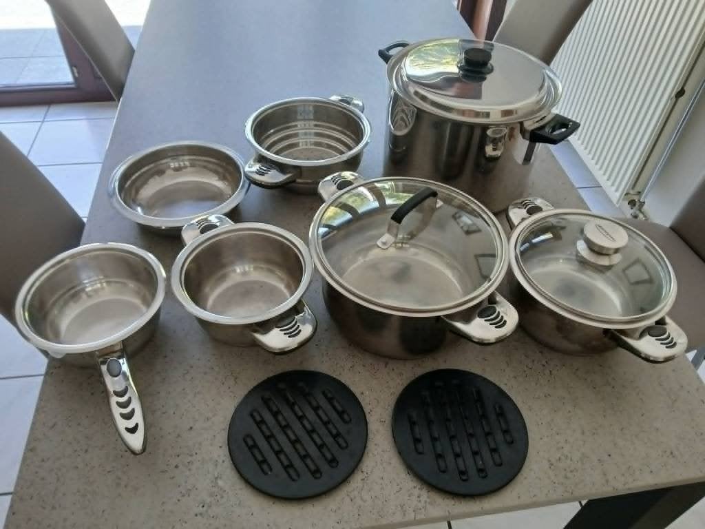 kookpotten, Huis en Inrichting, Ophalen, Gebruikt, Aluminium, Pannenset