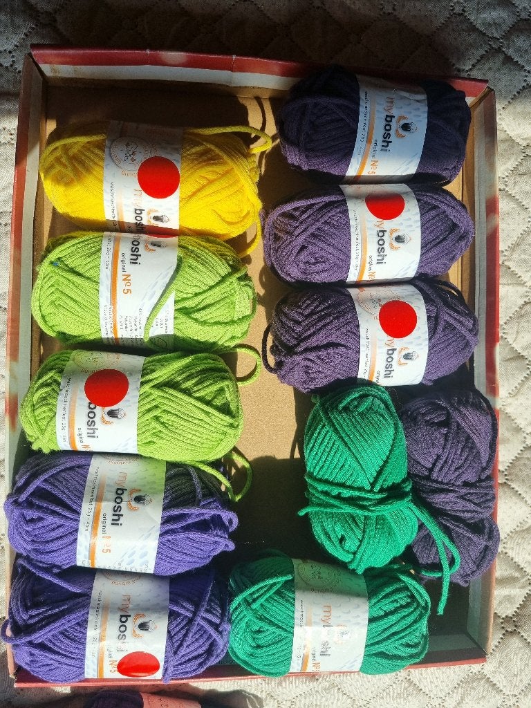 10 bollen MyBoshi kleurenmix, Hobby en Vrije tijd, Ophalen of Verzenden, Nieuw, Haken, Wol of Garen