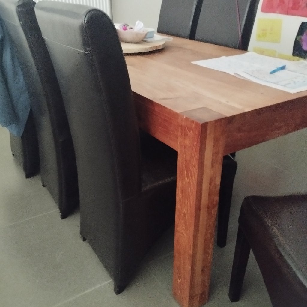 8 Stoelen, Ophalen, Gebruikt, Bruin, Leer