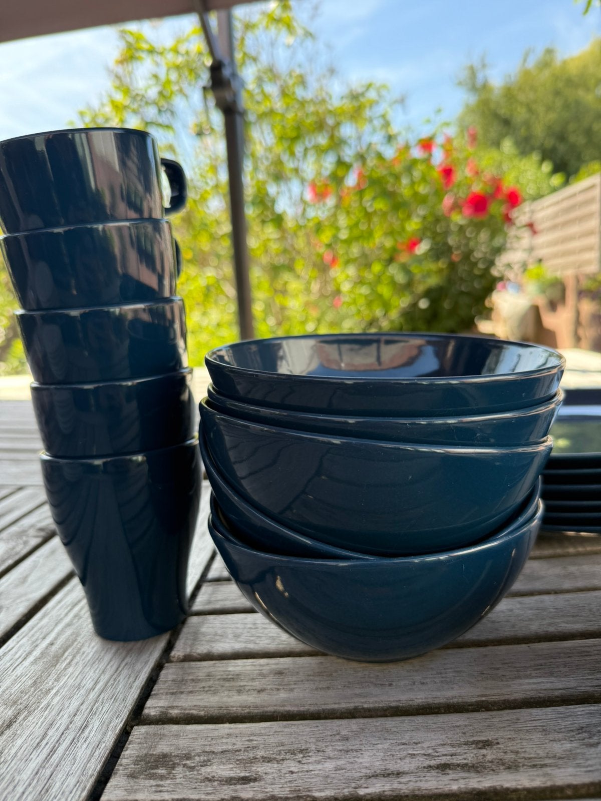 Blauw IKEA servies – 6 personen, Huis en Inrichting, Ophalen, Zo goed als nieuw, IKEA, Bord(en)