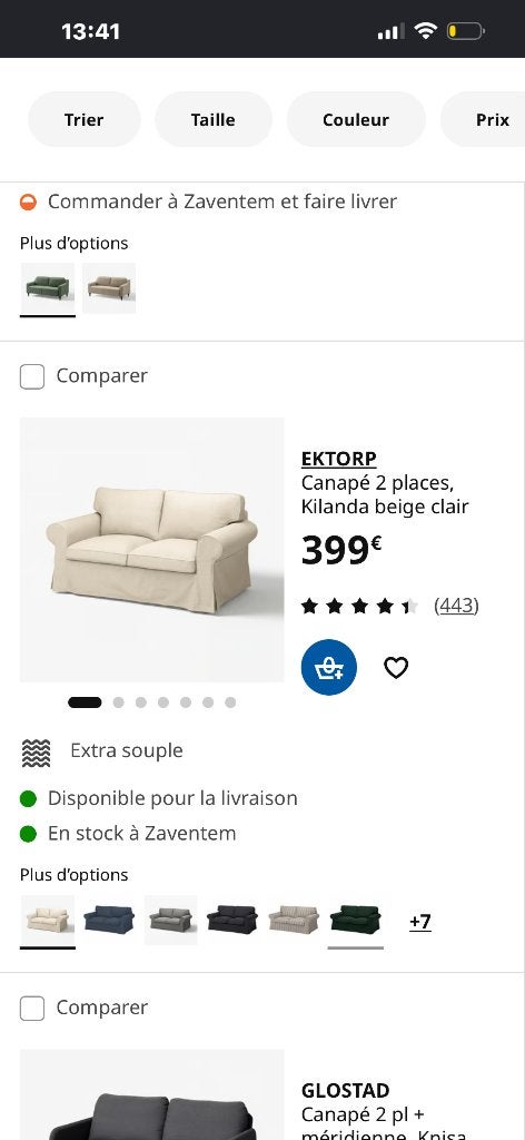 IKEA zitbank, Huis en Inrichting, Zetels | Zetels, Ophalen, Gebruikt, Driepersoons, Rechte bank