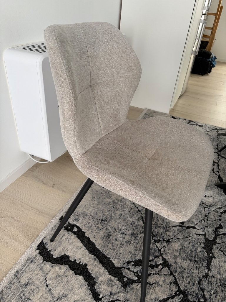 6x Ygo eetkamerstoelen, Maison & Meubles, Chaises, Enlèvement, Comme neuf, Gris, Cinq, Six Chaises ou plus