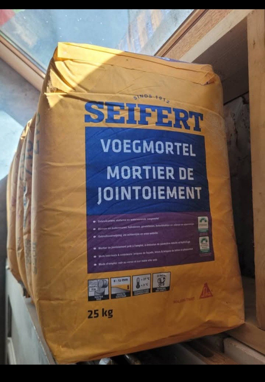SEIFERT VOEGMORTEL 25KG, Bricolage & Construction, Enlèvement