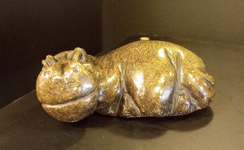 Hippopotame en granit., Enlèvement ou Envoi, Comme neuf, Animal sauvage, Statue ou Figurine