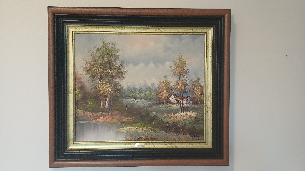 Peinture 81cm X76cm, Enlèvement, Encadré, Paysage