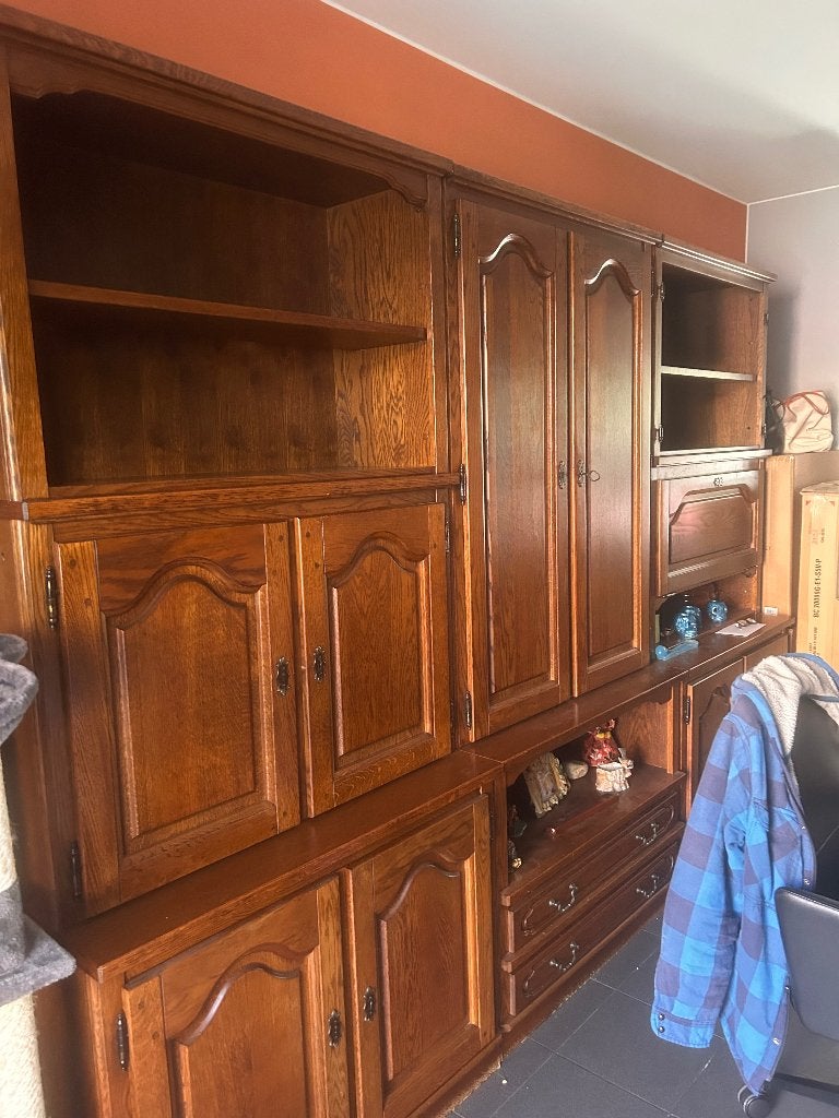 Eetkamer in kerselaar, Envoi, Comme neuf, Hoge wantkast, 4 à 6 chaises